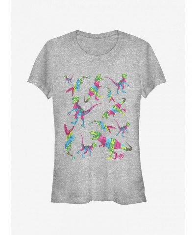 Jurassic World Fallen Kingdom Rainbow Dinosaurs Girls T-Shirt $9.96 T-Shirts