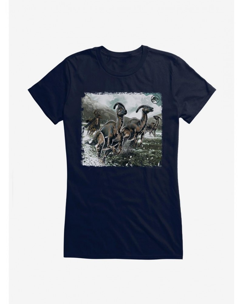 Jurassic World Dominion Parasaurolophus Rodeo Girls T-Shirt $6.97 T-Shirts