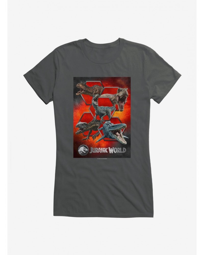 Jurassic World Poster Show Girls T-Shirt $8.96 T-Shirts