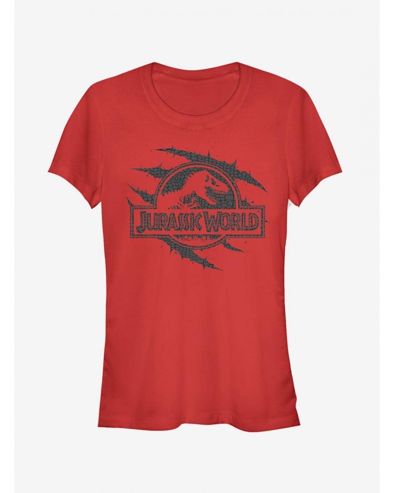 Jurassic World Fallen Kingdom Logo Scales Slash Girls T-Shirt $5.98 T-Shirts