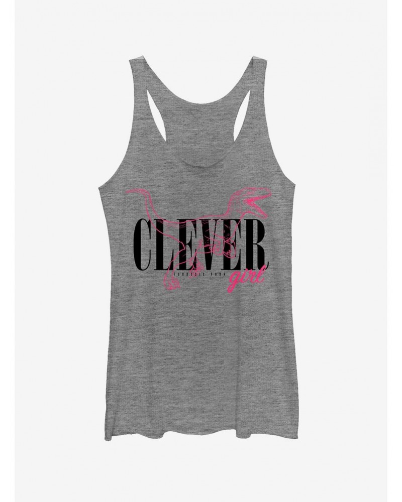 Clever Girl Raptor Outline Girls Tank $7.04 Tanks