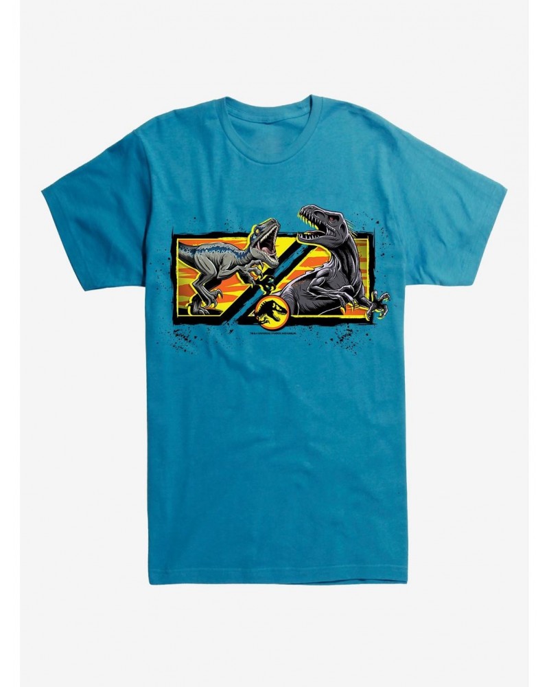 Jurassic World Dinosaur Battle Rectangle T-Shirt $8.03 T-Shirts