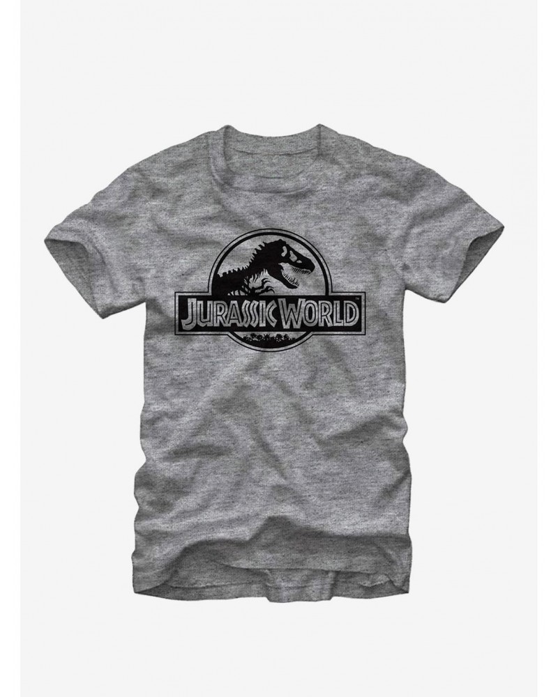 Jurassic World Grey Logo T-Shirt $7.27 T-Shirts