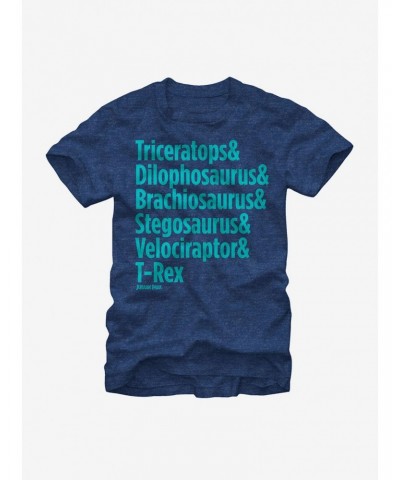 Jurassic Park Dinosaur List T-Shirt $7.07 T-Shirts