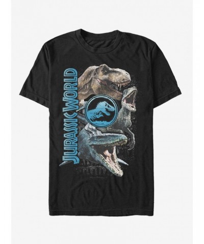 Jurassic World Fallen Kingdom Dinosaur Montage T-Shirt $7.65 T-Shirts