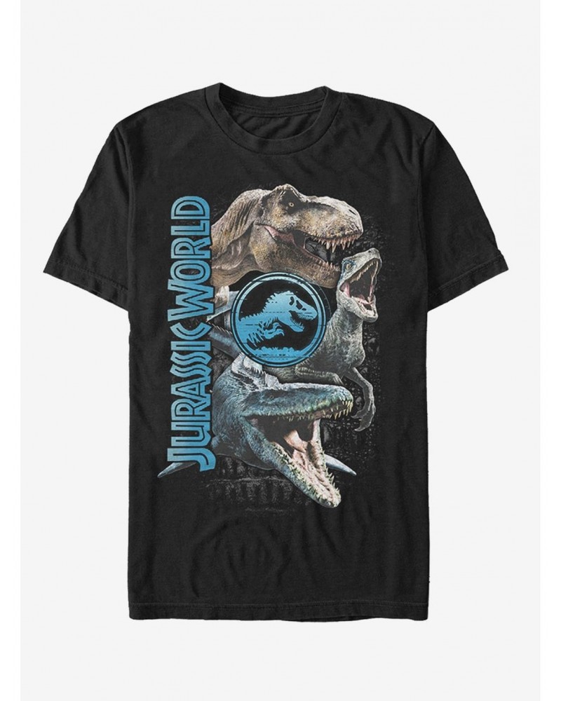 Jurassic World Fallen Kingdom Dinosaur Montage T-Shirt $7.65 T-Shirts