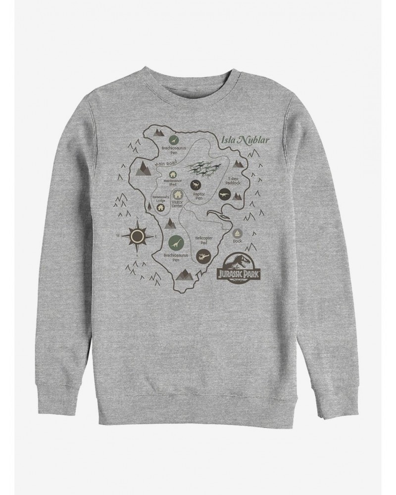 Isla Nublar Map Sweatshirt $11.22 Sweatshirts