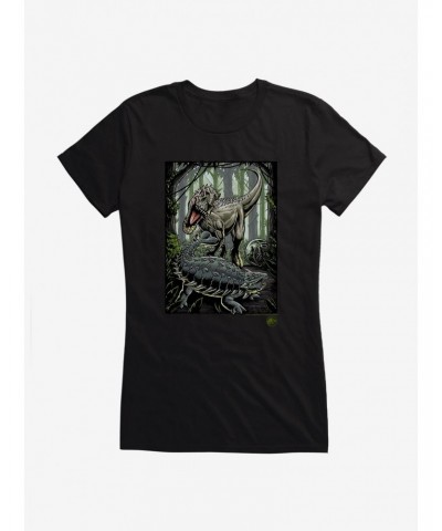 Jurassic World Forest Battle Girls T-Shirt $7.57 T-Shirts