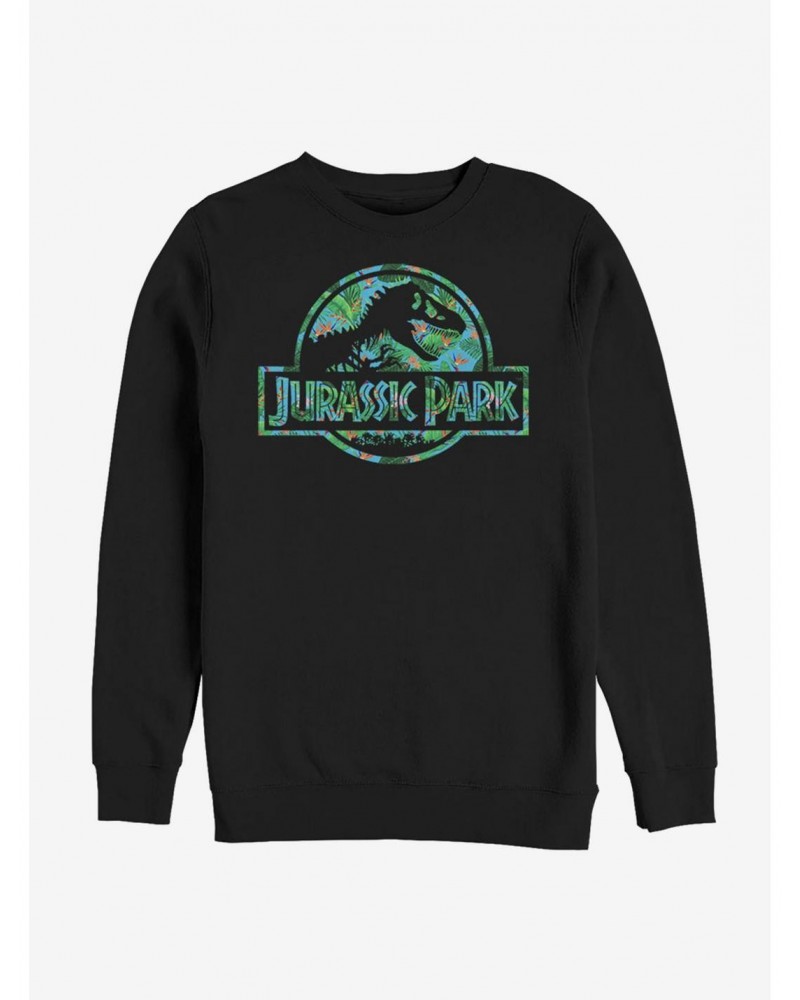 Jurassic Park Floral Logo Sweatshirt $14.76 Sweatshirts