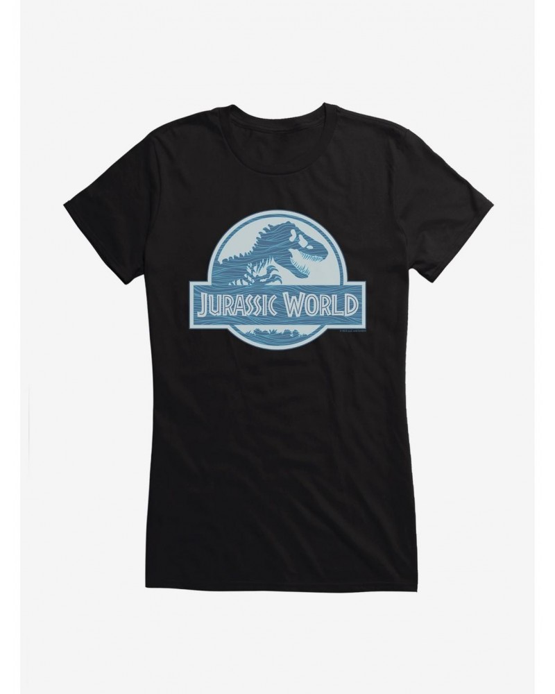 Jurassic World Blue Waves Logo Girls T-Shirt $9.76 T-Shirts