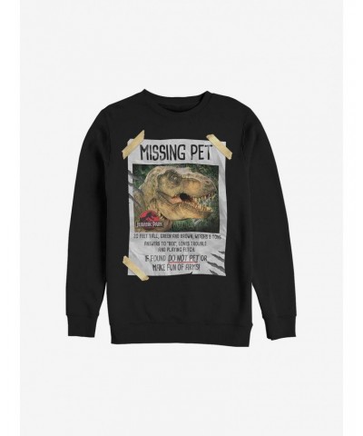 Jurassic Park Missing Pet Crew Sweatshirt $10.33 Sweatshirts