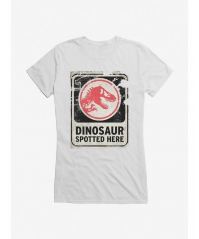 Jurassic World Dominion Dinosaur Spotted Here Girls T-Shirt $7.57 T-Shirts