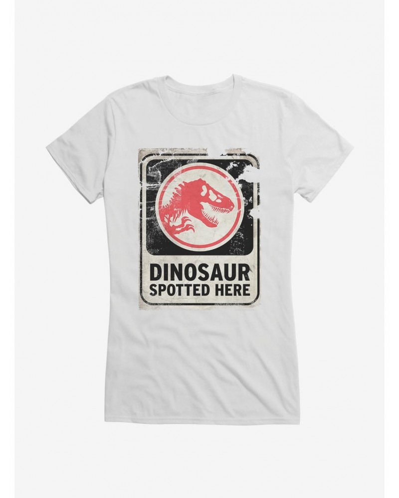 Jurassic World Dominion Dinosaur Spotted Here Girls T-Shirt $7.57 T-Shirts