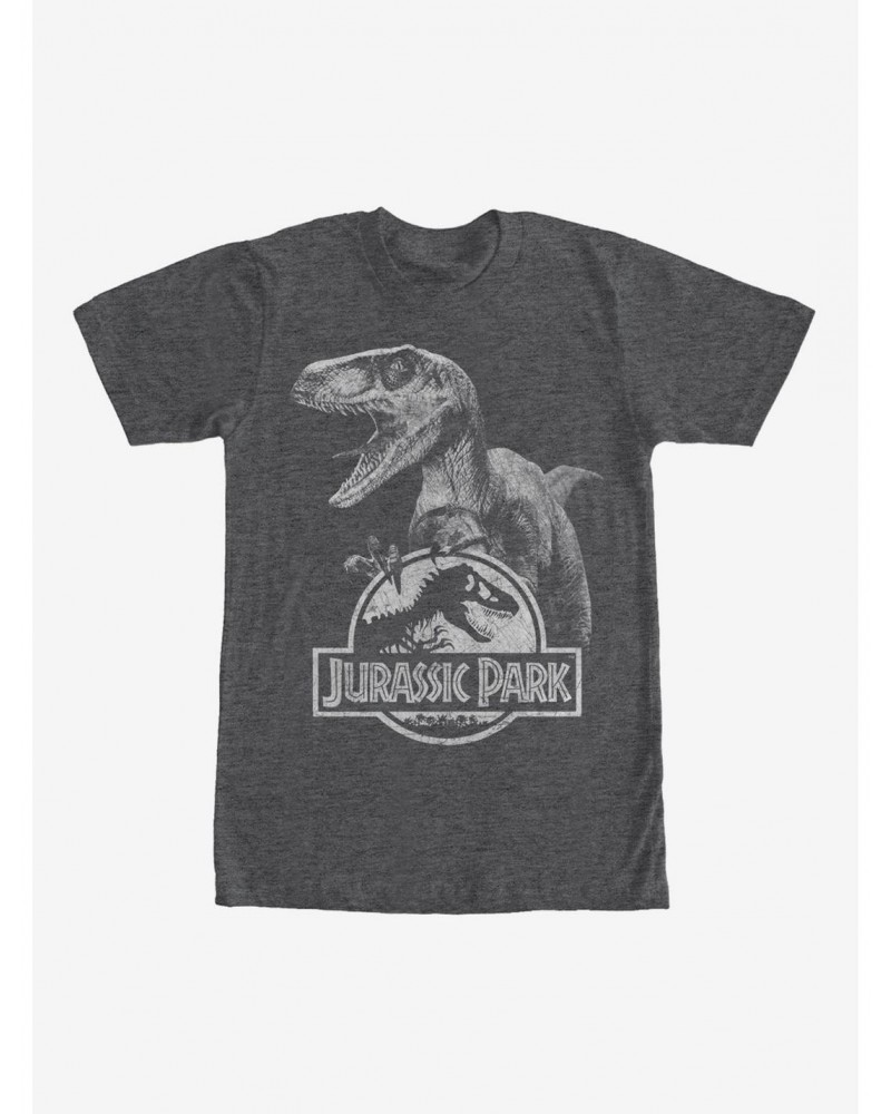 Jurassic Park Velociraptor Logo T-Shirt $9.37 T-Shirts