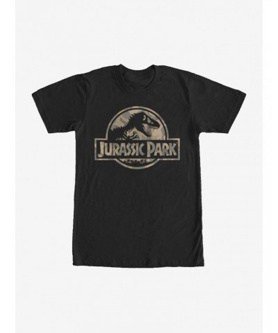 Jurassic Park Camo Logo T-Shirt $6.88 T-Shirts