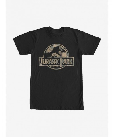 Jurassic Park Camo Logo T-Shirt $6.88 T-Shirts