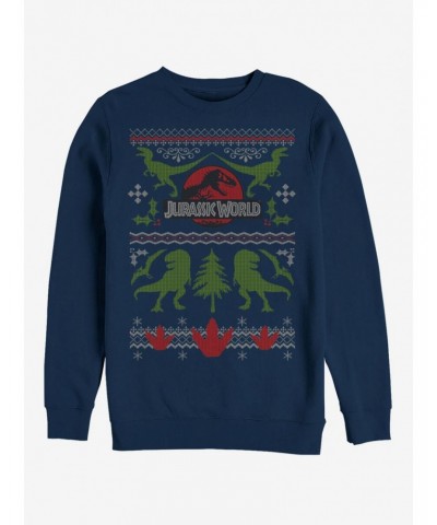 Jurassic Park Ugly Christmas Sweater Print Sweatshirt $14.17 Sweatshirts