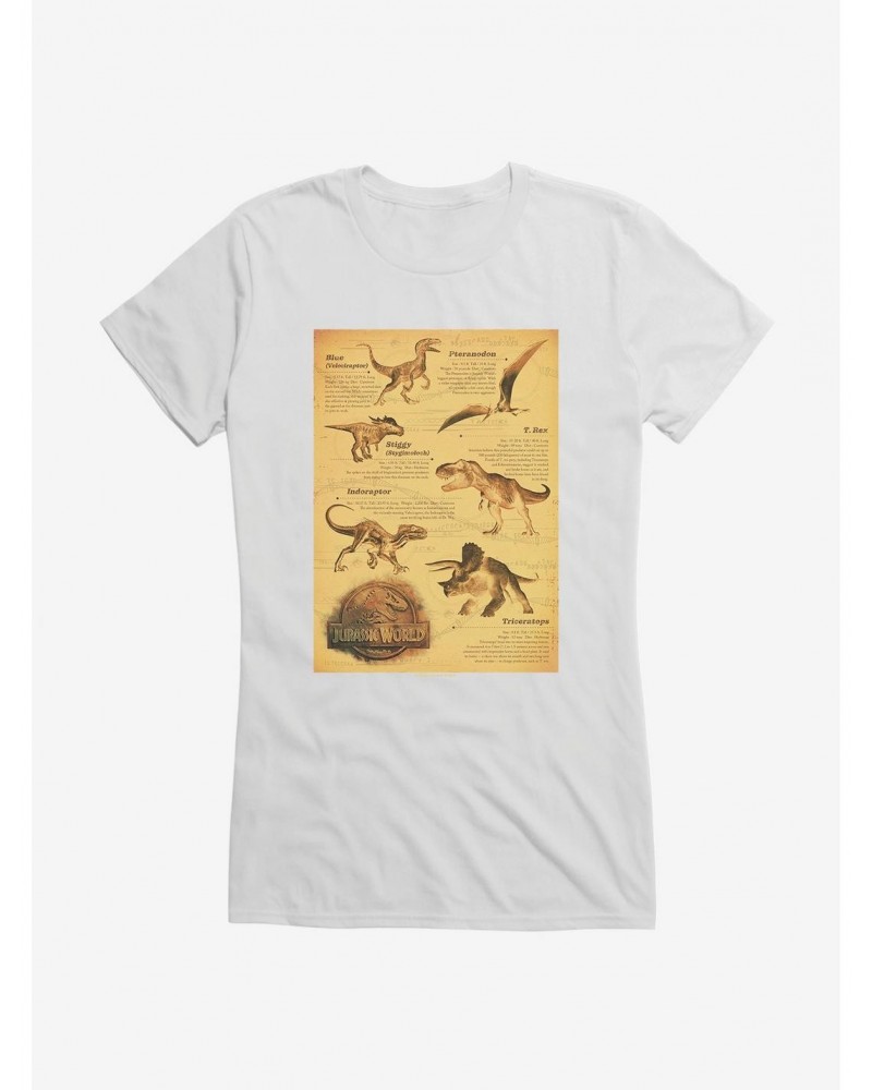 Jurassic World Dino Info Girls T-Shirt $6.57 T-Shirts