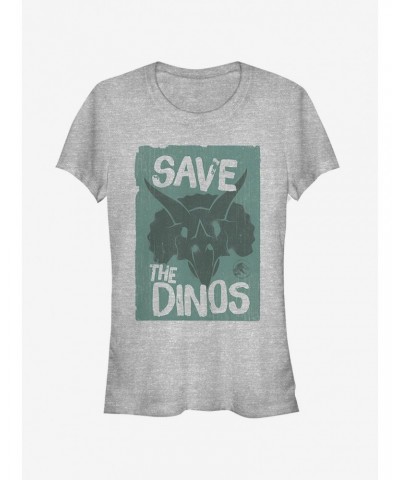 Jurassic World Fallen Kingdom Save the Dinos Cartoon Girls T-Shirt $6.97 T-Shirts