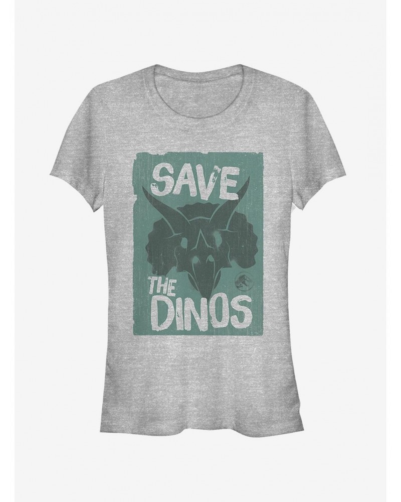 Jurassic World Fallen Kingdom Save the Dinos Cartoon Girls T-Shirt $6.97 T-Shirts