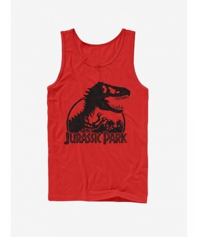 Dino Skeleton Silhouette Logo Tank $8.57 Tanks